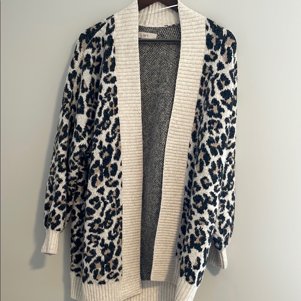 LOFT Leopard Print Cardigan